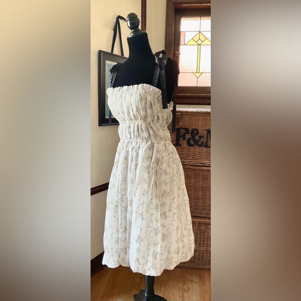 Brock Collection x H&M White Floral Dress - Picture 4 of 16